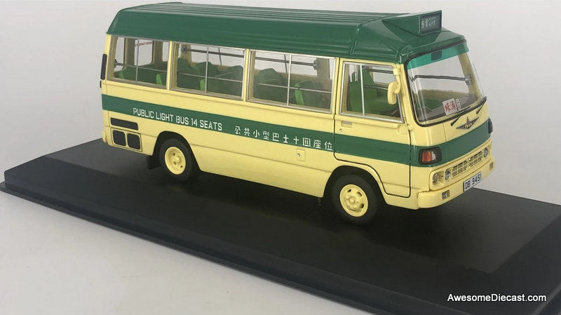Tiny 1:43 1984 Mitsubishi Fuso Rosa 14 Seat Mini Bus, Green/Cream