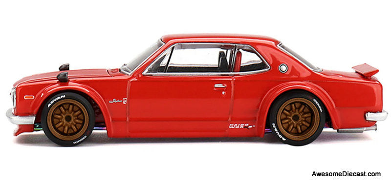 Nissan Skyline 2000GT-R Kaido Street V1, Red 1:64 Diecast Model Car by Kaido House