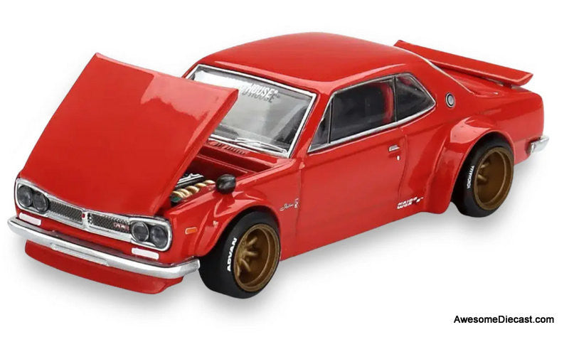 Nissan Skyline 2000GT-R Kaido Street V1, Red 1:64 Diecast Model