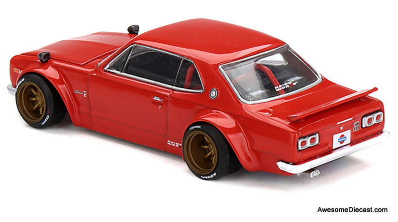 Nissan Skyline 2000GT-R Kaido Street V1, Red 1:64 Diecast Model Car by Kaido House