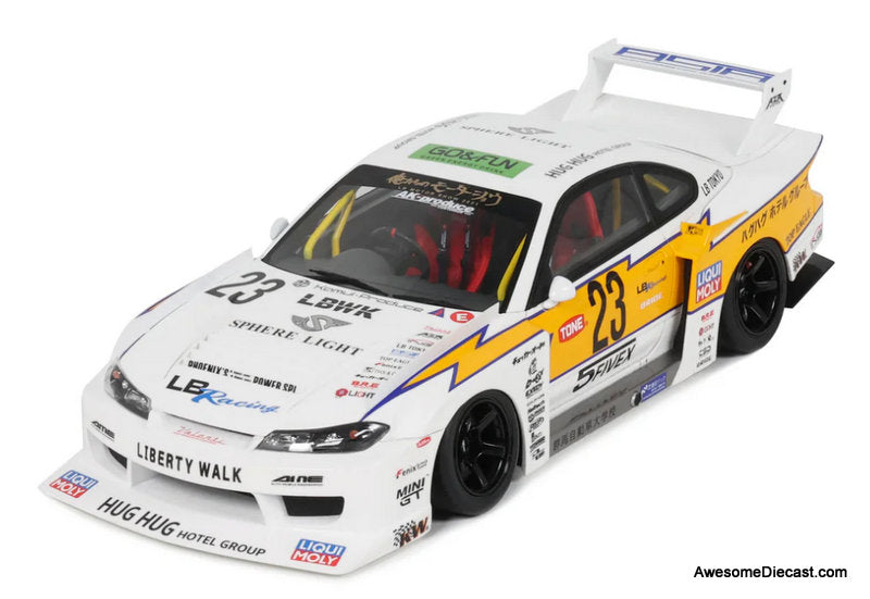 2021 Nissan S15 Silvia LB Super Silhouette, White 1:18 Resin Cast Model Car by GT Spirit