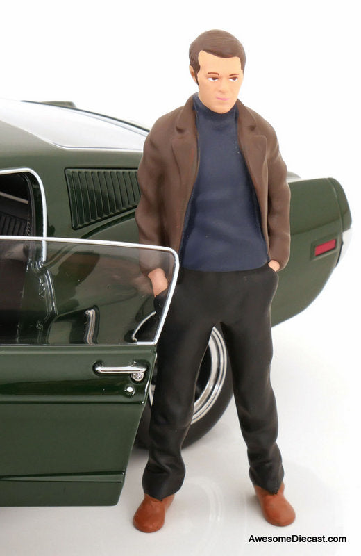 1968 Ford Mustang GT Fastback, Highland Green w/Figure 1:12 Diecast Model Car by KK Scale