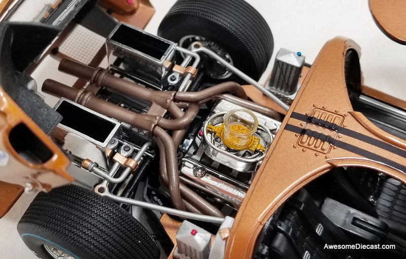1967 Mercury GT-40 MK11 #4, Gold Daytona 24 Hour 1:18 Diecast Model Car by Shelby Collectibles