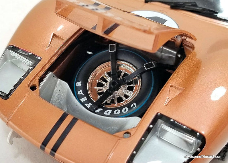 1967 Mercury GT-40 MK11 #4, Gold Daytona 24 Hour 1:18 Diecast Model Car by Shelby Collectibles
