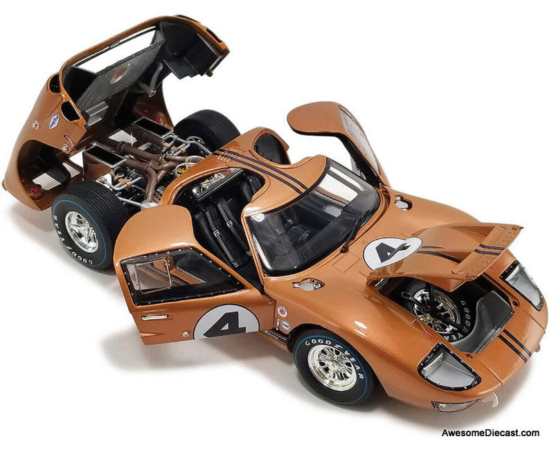 1967 Mercury GT-40 MK11 #4, Gold Daytona 24 Hour 1:18 Diecast Model Car by Shelby Collectibles