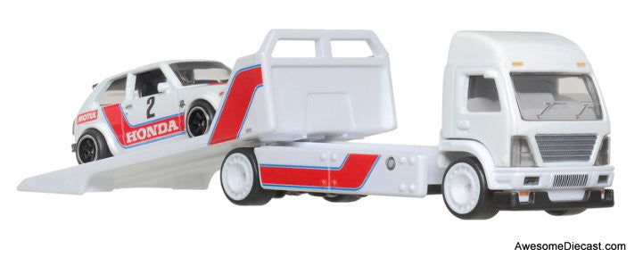Hot Wheels Premium Team Transport 1973 Honda Civic Custom & Aerolift 1:64 Diecast Model Car by Hot Wheels