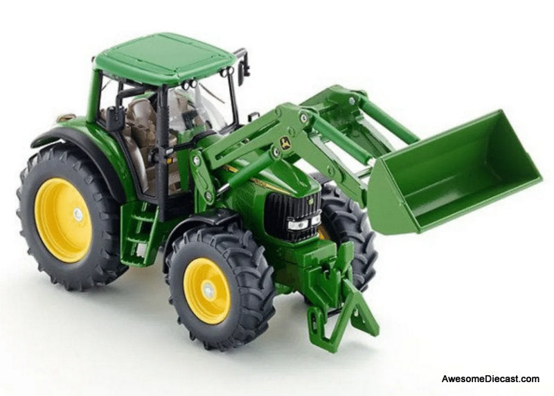 John Deere Tractor W/Front Loader, Green 1:32 Diecast Model Tractor by Siku