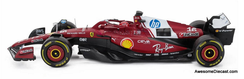 Ferrari SF-25 Formula 1 Race Car #16 (Charles Leclerc) 1:18 Diecast Model Car by Burago