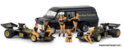 1974 Ford Transit Van w/2 Formula 1 Race Cars & 6 Glamour Models 1:87 ABS Plastic Model by Brekina