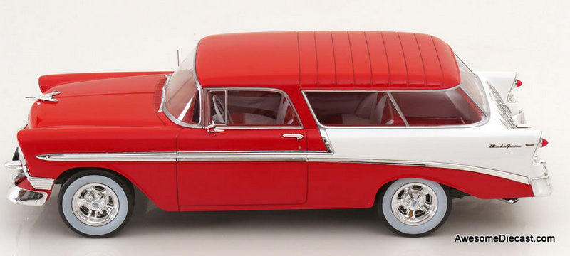 1956 Chevrolet Nomad Bel Air - Red/White - 1:18 Diecast Model by KK Scale