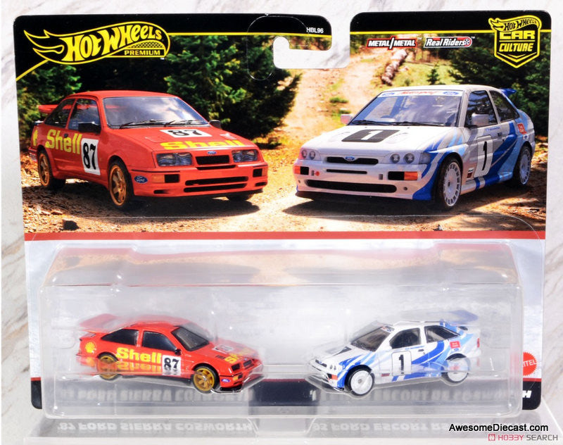 Hot Wheels Premium Car Culture 1987 Ford Sierra Cosworth & 1993 Ford Escort RS Cosworth 1:64 Diecast Model Car by Hot Wheels