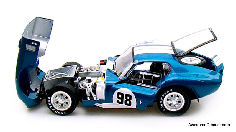 Shelby Collectibles 1:18 1965 Shelby Cobra Daytona Coupe #98, Metallic Blue