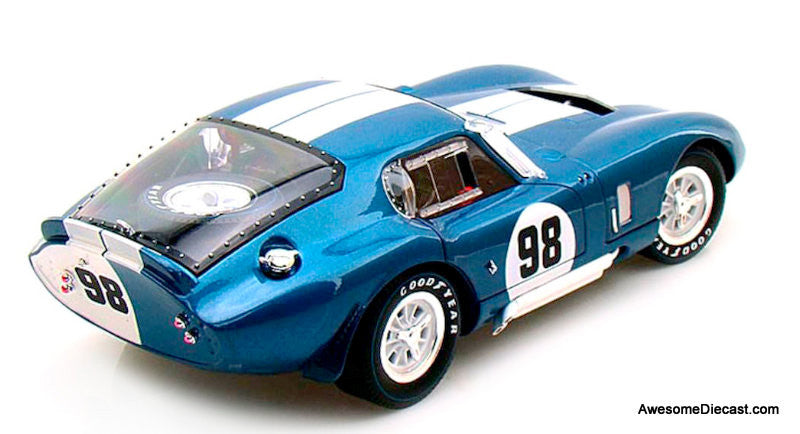 Shelby Collectibles 1:18 1965 Shelby Cobra Daytona Coupe #98, Metallic Blue