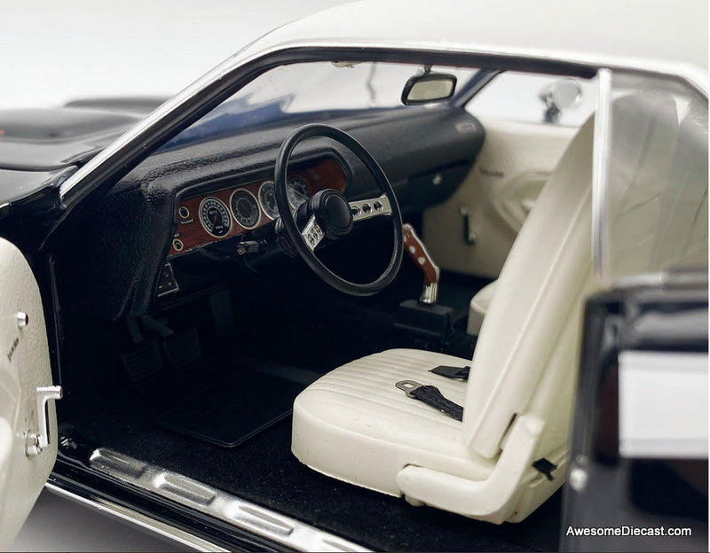 1972 Plymouth Cuda 340, Black 1:18 Diecast Model Car by ACME