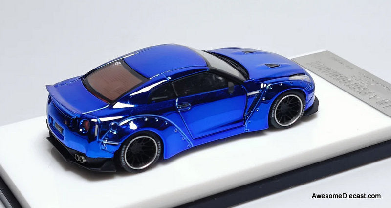 Old Time Models 1:64 Nissan Skyline GTR R35, Blue Chrome