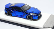 Old Time Models 1:64 Nissan Skyline GTR R35, Blue Chrome