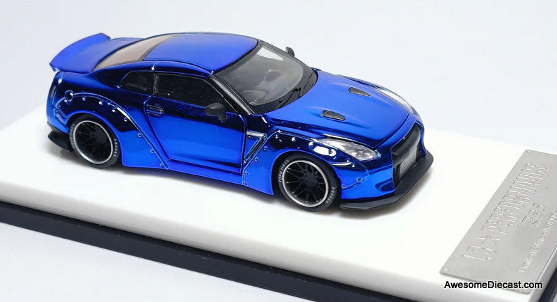 Old Time Models 1:64 Nissan Skyline GTR R35, Blue Chrome