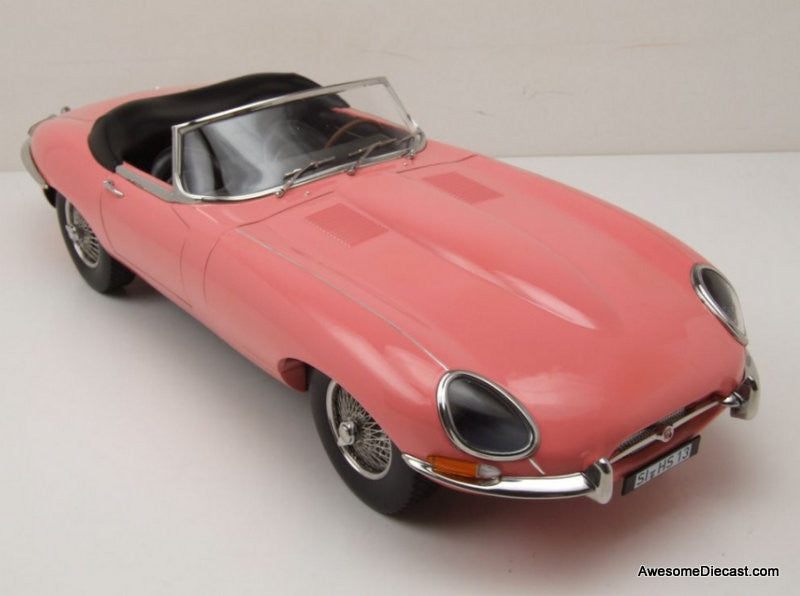 1962 Jaguar E-Type Convertible - Rose Pink (Estée Lauder Edition) 1:12 Diecast Model by Norev
