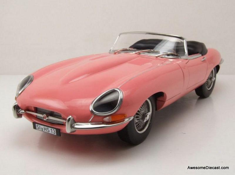 1962 Jaguar E-Type Convertible - Rose Pink (Estée Lauder Edition) 1:12 Diecast Model by Norev