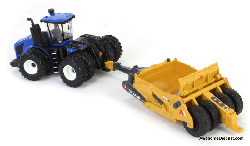 New Holland T9.700 Tractor w/Ashland 2811E Scraper 1:64 Diecast Model Vehicle by ERTL