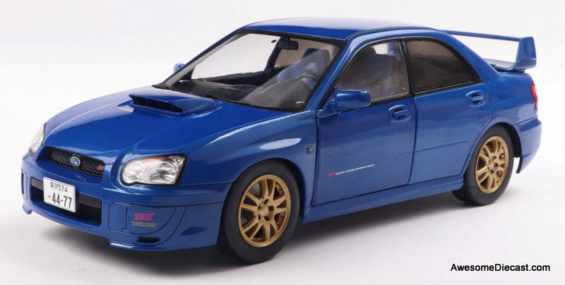 2003 Subaru Impreza WRX STi, Sonic Blue 1:18 Diecast Model Car by Solido