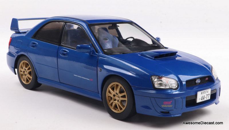 2003 Subaru Impreza WRX STi, Sonic Blue 1:18 Diecast Model Car by Solido