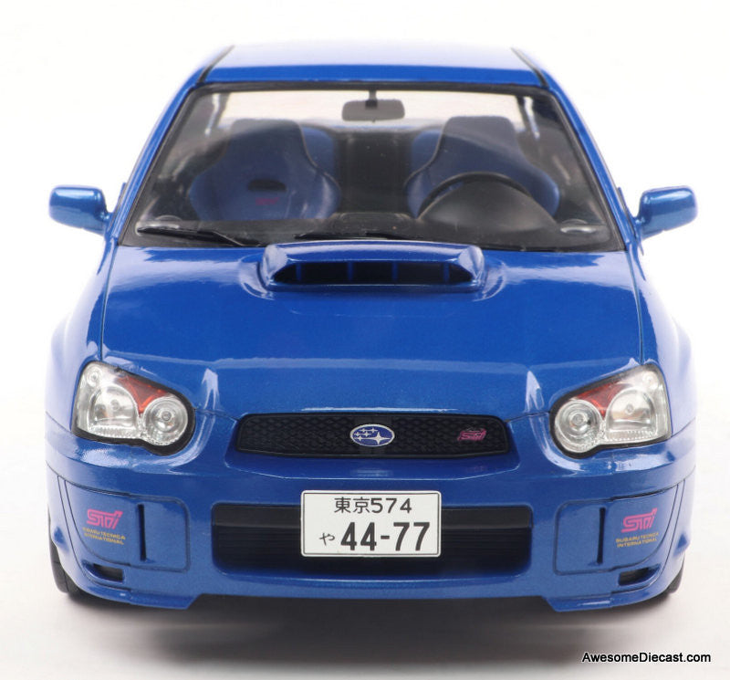 2003 Subaru Impreza WRX STi, Sonic Blue 1:18 Diecast Model Car by Solido