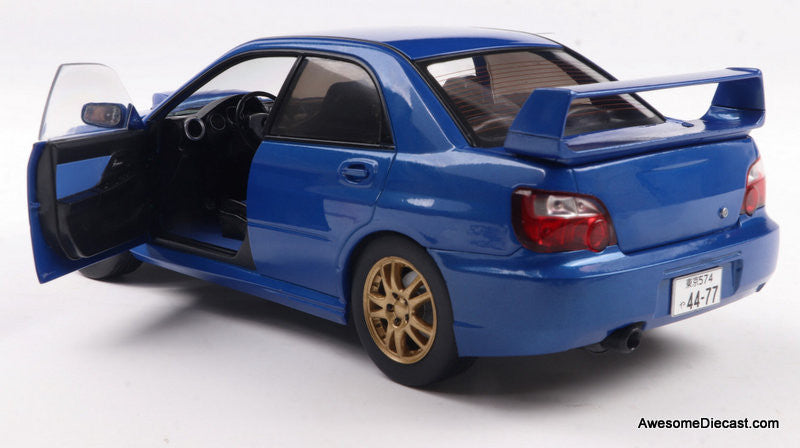 2003 Subaru Impreza WRX STi, Sonic Blue 1:18 Diecast Model Car by Solido