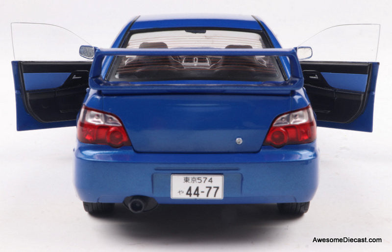 2003 Subaru Impreza WRX STi, Sonic Blue 1:18 Diecast Model Car by Solido
