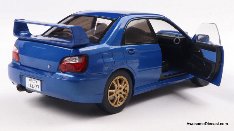2003 Subaru Impreza WRX STi, Sonic Blue 1:18 Diecast Model Car by Solido