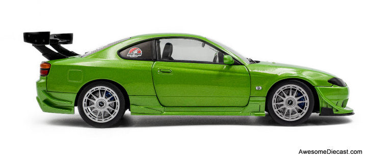 1999 Nissan Silvia S15 Spec-R Aero Solido Works, Metallic Green 1:18 Diecast Model Car by Solido