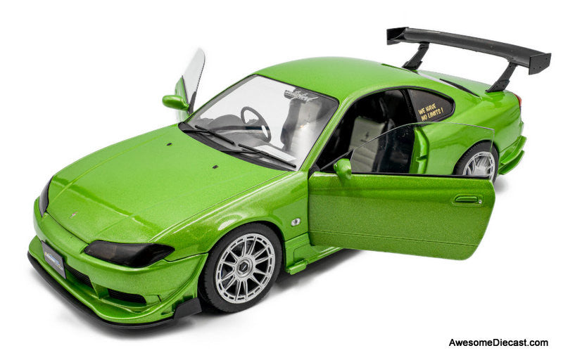 1999 Nissan Silvia S15 Spec-R Aero Solido Works, Metallic Green 1:18 Diecast Model Car by Solido