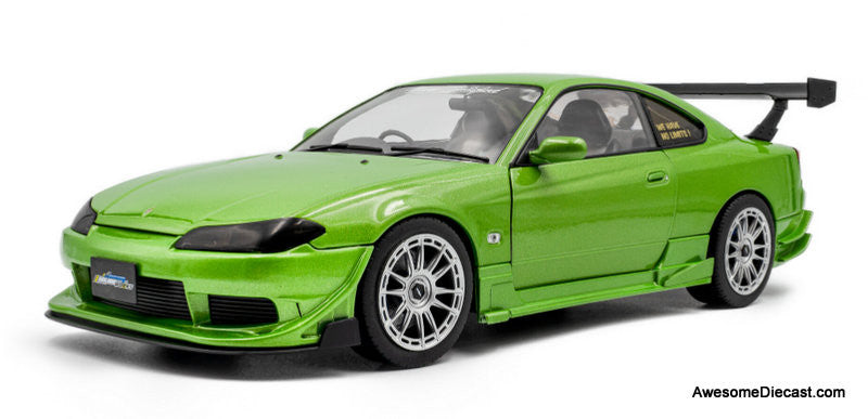 1999 Nissan Silvia S15 Spec-R Aero Solido Works, Metallic Green 1:18 Diecast Model Car by Solido