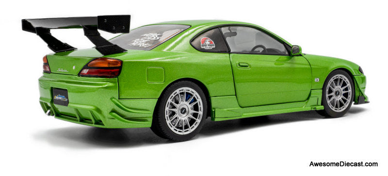 1999 Nissan Silvia S15 Spec-R Aero Solido Works, Metallic Green 1:18 Diecast Model Car by Solido