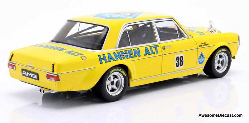 1971 Mercedes Benz AMG 300SEL 6.8 #38 (Final Of Season Hockenheim 1971) Yellow 1:18 Diecast Model Car by Werk83