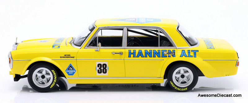 1971 Mercedes Benz AMG 300SEL 6.8 #38 (Final Of Season Hockenheim 1971) Yellow 1:18 Diecast Model Car by Werk83