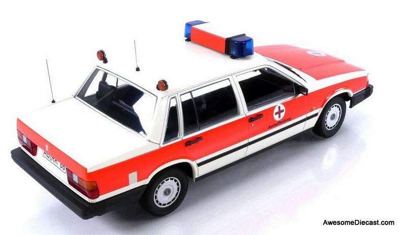 1986 Volvo 740 GL DRK Aschaffenburg Ambulance (Germany) 1:18 Diecast Model Car by Minichamps