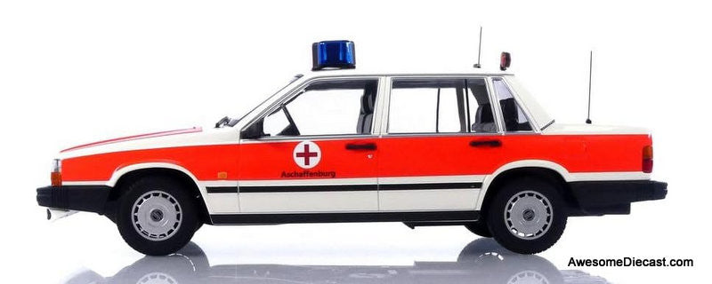 1986 Volvo 740 GL DRK Aschaffenburg Ambulance (Germany) 1:18 Diecast Model Car by Minichamps