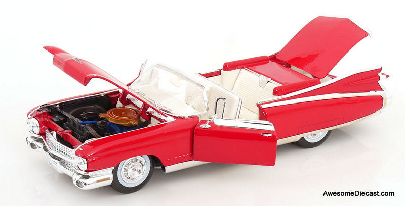 1959 Cadillac Eldorado Biarritz Convertible, Red 1:18 Diecast Model Car by Maisto
