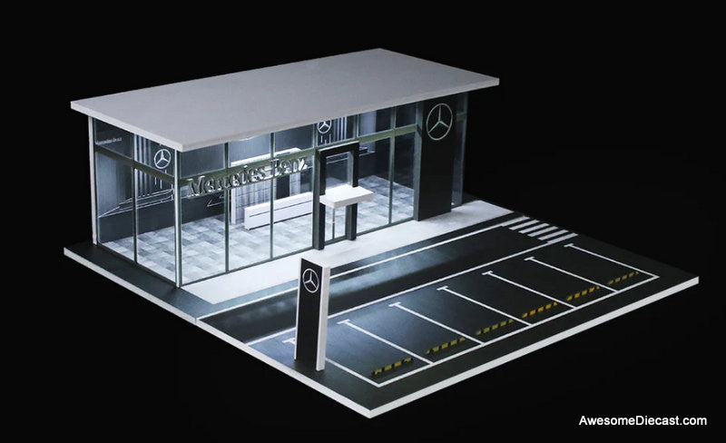 Mercedes Benz Dealer Showroom w/Lighting 1:64 Diorama by MoreArt