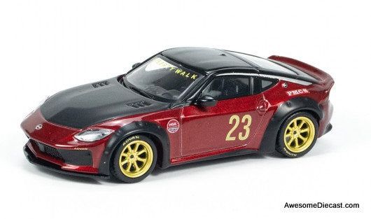 Mini GT 1:64 CLDC Magazine w/Nissan Z LB Nation Works, Metallic Red