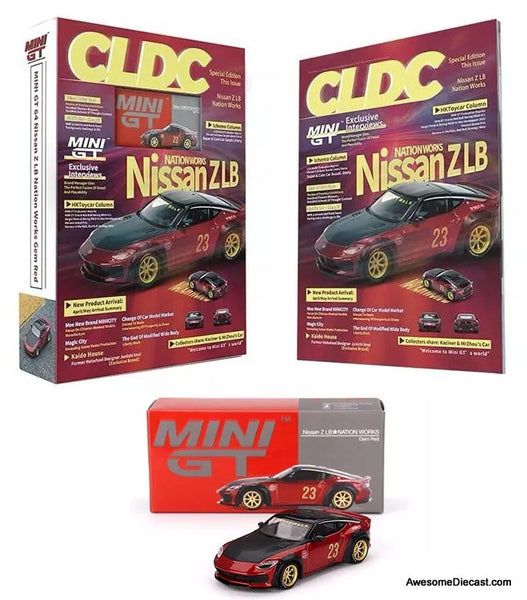 Mini GT 1:64 CLDC Magazine w/Nissan Z LB Nation Works, Metallic