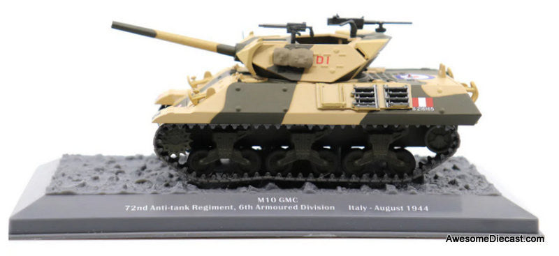 M10 Tank Destroyer - 72nd Anti-Tank Regiment, 6th Armored Division, Italy, August 1944 1:43 Diecast Model Tank by Motor City Classics