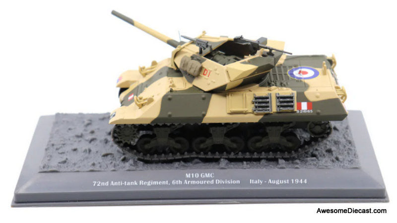 M10 Tank Destroyer - 72nd Anti-Tank Regiment, 6th Armored Division, Italy, August 1944 1:43 Diecast Model Tank by Motor City Classics