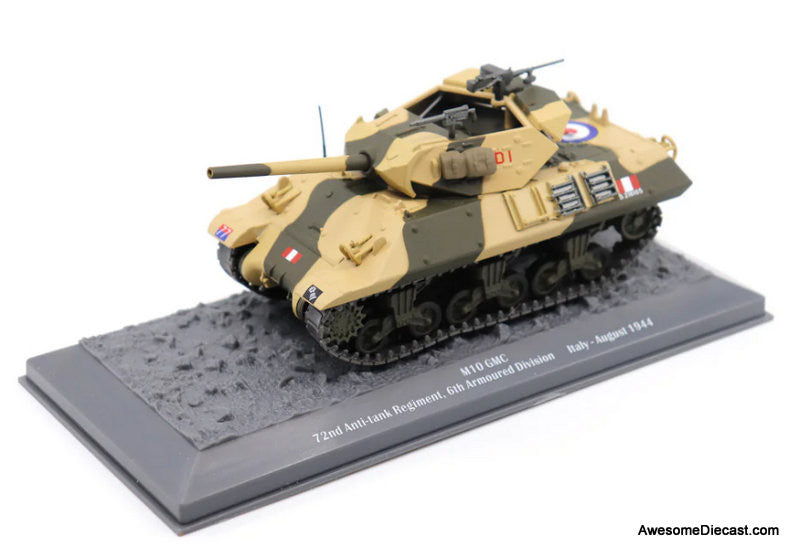 M10 Tank Destroyer - 72nd Anti-Tank Regiment, 6th Armored Division, Italy, August 1944 1:43 Diecast Model Tank by Motor City Classics