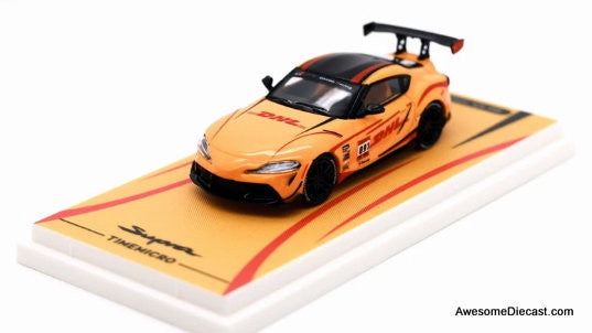 Toyota Supra A90, Orange DHL Livery 1:64 Diecast Model Car by Time Micro