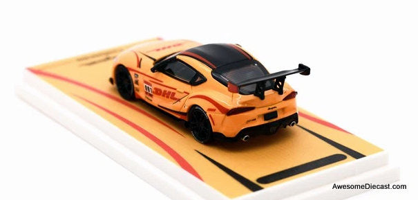 Toyota Supra A90, Orange DHL Livery 1:64 Diecast Model Car by Time Micro