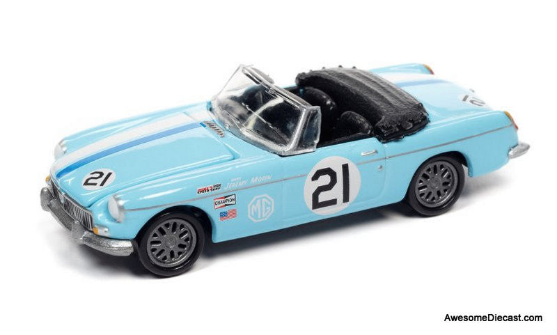 1963 MG MGB Convertible, Sky Blue 1:64 Diecast Model Car by Johnny Lightning