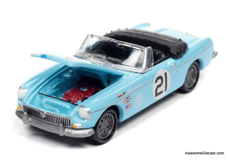 1963 MG MGB Convertible, Sky Blue 1:64 Diecast Model Car by Johnny Lightning