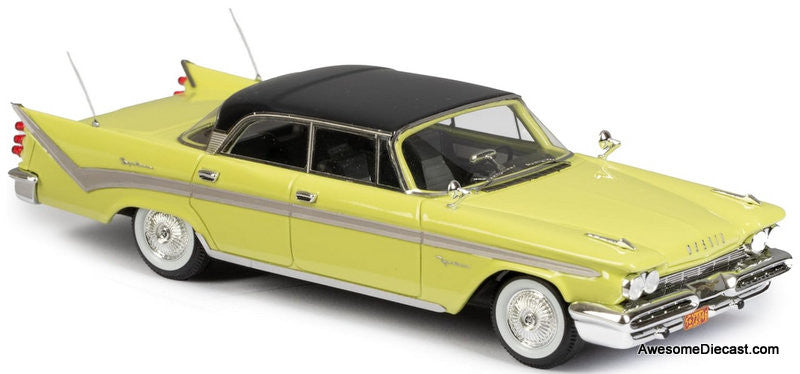 1959 DeSoto Firedome 4 Door Hardtop, Yellow/Black 1:43 Resin Cast Model by Esval Models